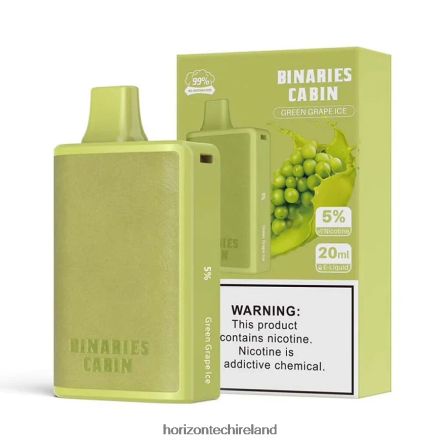 HorizonTech Binaries Cabin Disposable 20mL - HorizonTech vape Green Grape Ice 22VX4F57