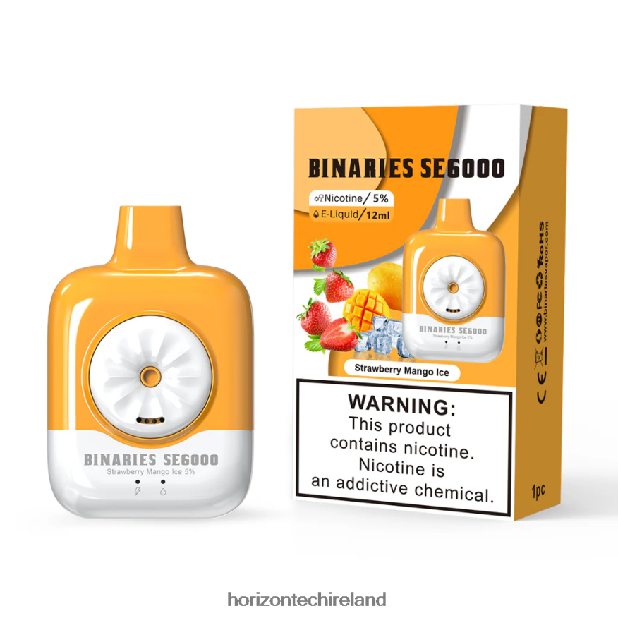 HorizonTech Binaries Cabin Disposable SE 12mL - HorizonTech Dublin Strawberry Mango Ice 22VX4F139