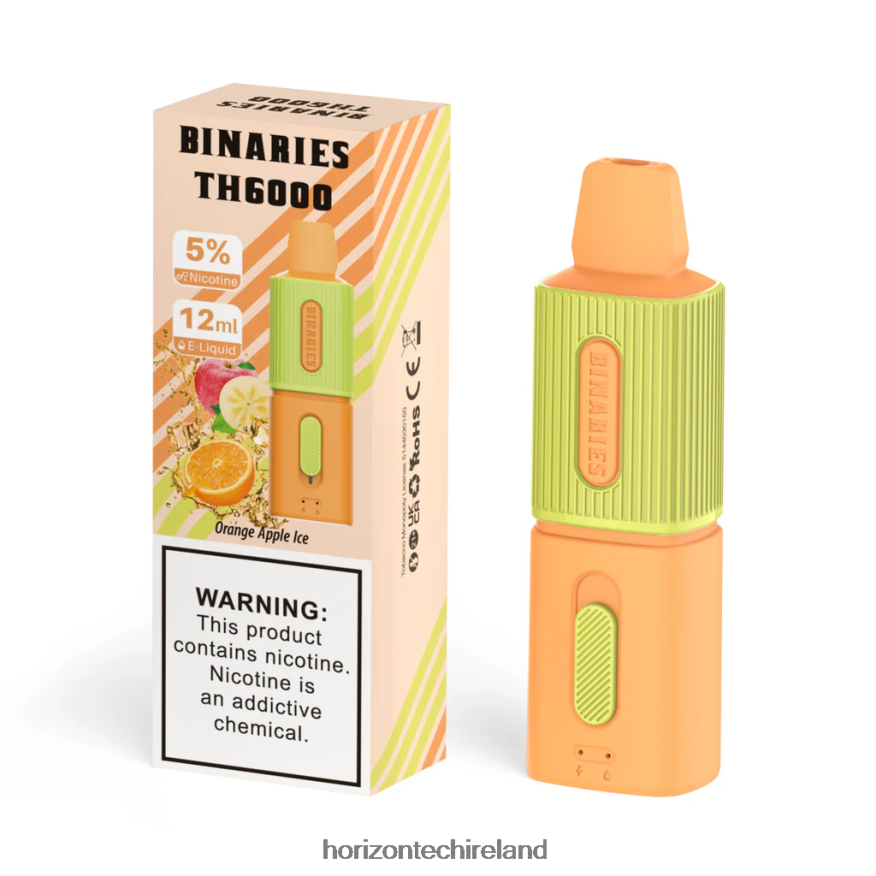HorizonTech Binaries Cabin TH6000 Disposable 12mL - HorizonTech vape Ireland Orange Apple Ice 22VX4F113
