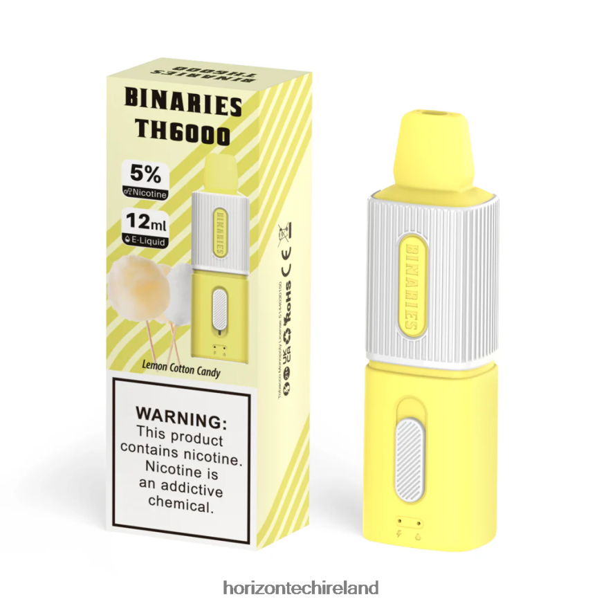 HorizonTech Binaries Cabin TH6000 Disposable 12mL - Horizon Tech company Lemon Cotton Candy 22VX4F100