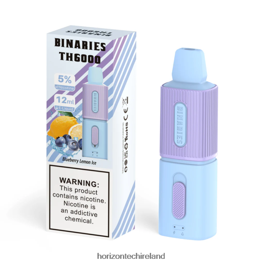 HorizonTech Binaries Cabin TH6000 Disposable 12mL - Horizon Tech vape Blueberry Lemon Ice 22VX4F115