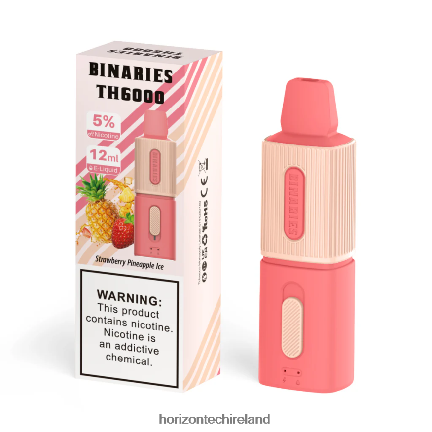 HorizonTech Binaries Cabin TH6000 Disposable 12mL - Horizon Tech vape Strawberry Pineapple Ice 22VX4F105