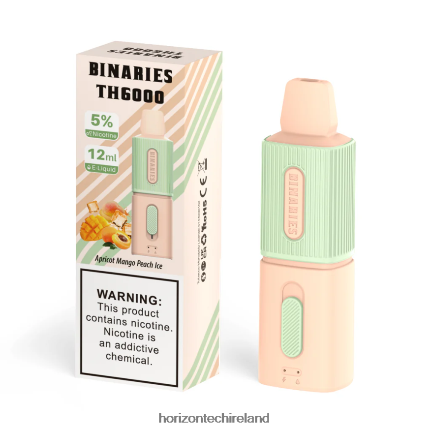 HorizonTech Binaries Cabin TH6000 Disposable 12mL - Horizon Tech vape coils Apricot Mango Peach Ice 22VX4F104