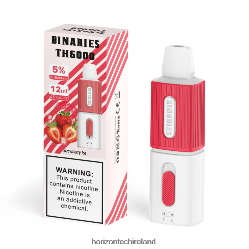 HorizonTech Binaries Cabin TH6000 Disposable 12mL - Horizon Tech vape coils Strawberry Ice 22VX4F4