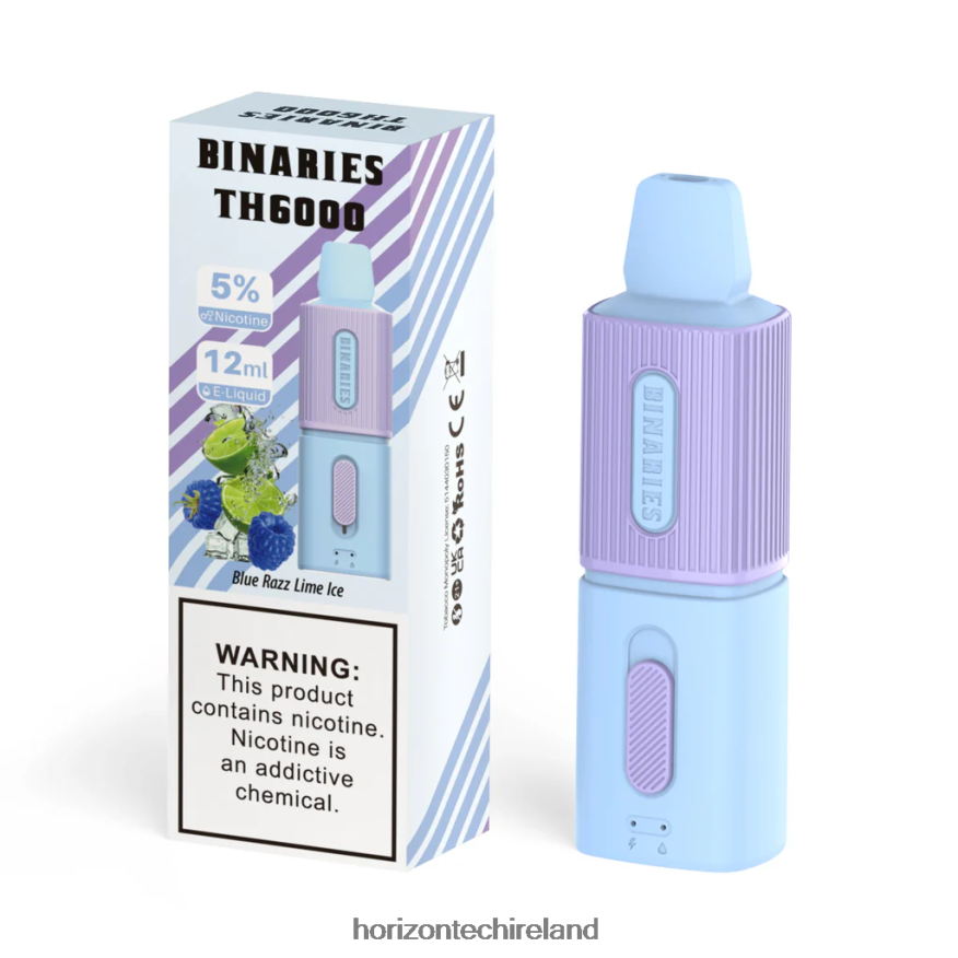 HorizonTech Binaries Cabin TH6000 Disposable 12mL - Horizon Tech vape tank Blue Razz Lime Ice 22VX4F106