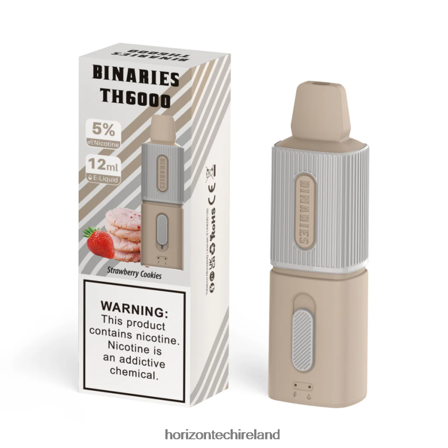 HorizonTech Binaries Cabin TH6000 Disposable 12mL - Horizon Tech vape tank Strawberry Cookies 22VX4F116